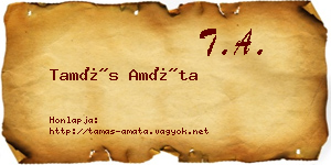 Tamás Amáta névjegykártya